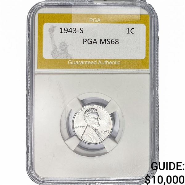 1943-S Wheat Cent PGA MS68