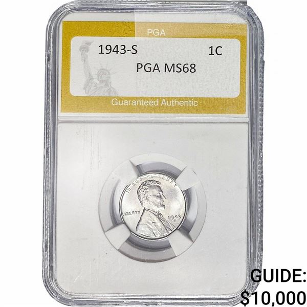 1943-S Wheat Cent PGA MS68
