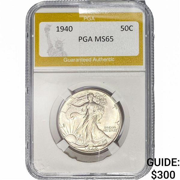 1940 Walking Liberty Half Dollar PGA MS65