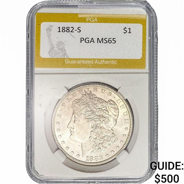 1882-S Morgan Silver Dollar PGA MS65