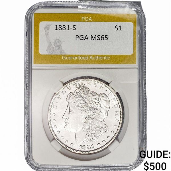 1881-S Morgan Silver Dollar PGA MS65