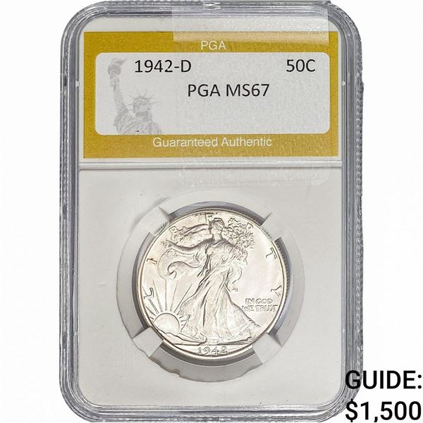 1942-D Walking Liberty Half Dollar PGA MS67