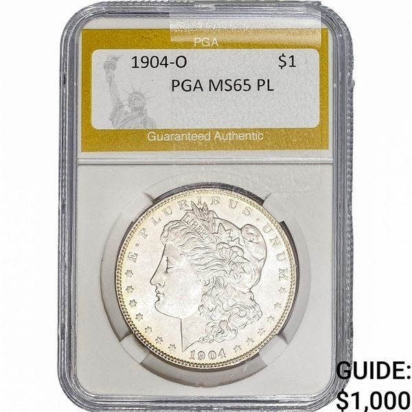 1904-O Morgan Silver Dollar PGA MS65 PL