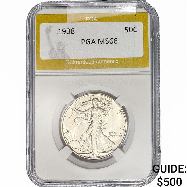 1938 Walking Liberty Half Dollar PGA MS66