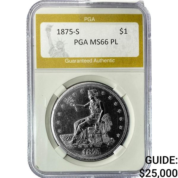 1875-S Silver Trade Dollar PGA MS66 PL