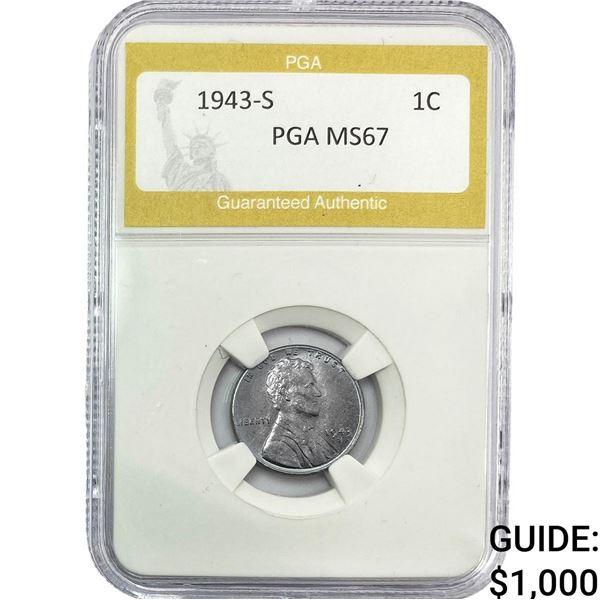 1943-S Wheat Cent PGA MS67