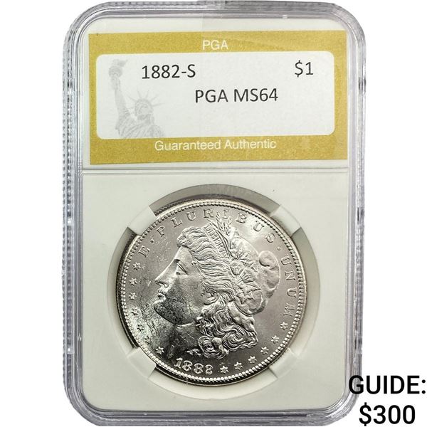 1882-S Morgan Silver Dollar PGA MS64