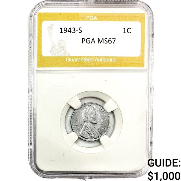 1943-S Wheat Cent PGA MS67