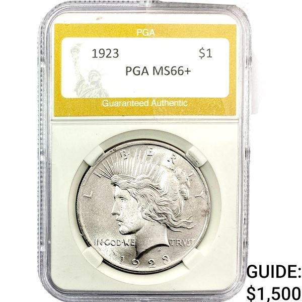 1923 Silver Peace Dollar PGA MS66+