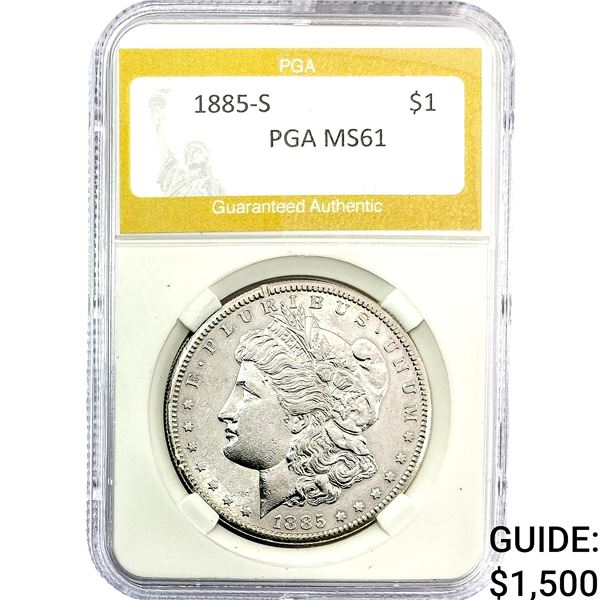1885-S Morgan Silver Dollar PGA MS61