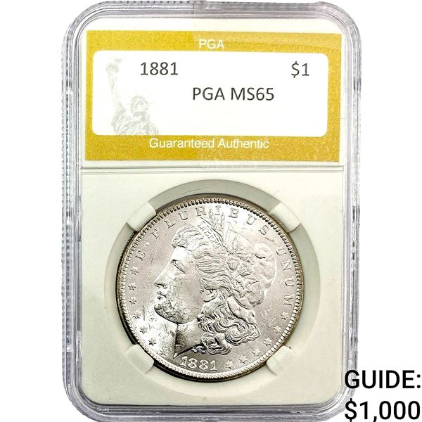 1881 Morgan Silver Dollar PGA MS65
