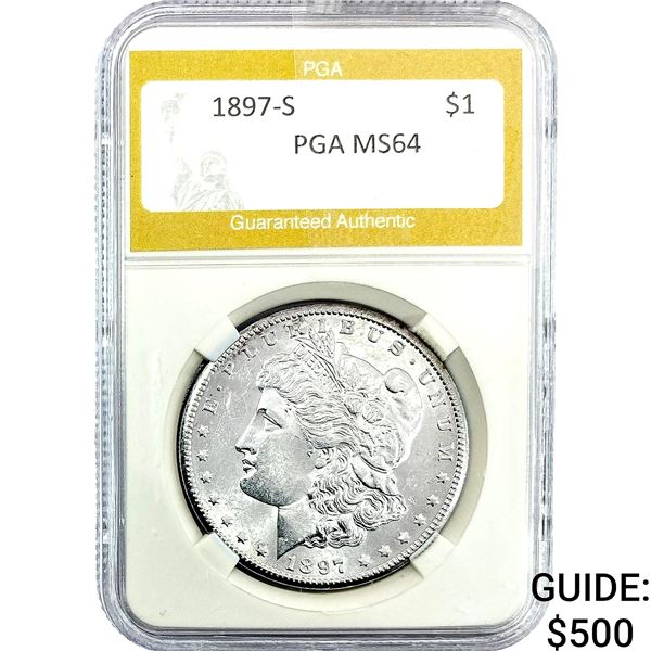 1897-S Morgan Silver Dollar PGA MS64