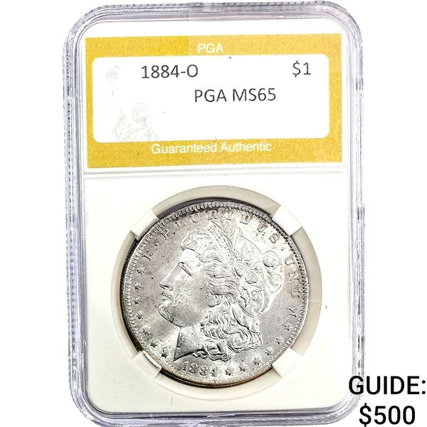 1884-O Morgan Silver Dollar PGA MS65
