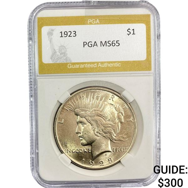 1923 Silver Peace Dollar PGA MS65