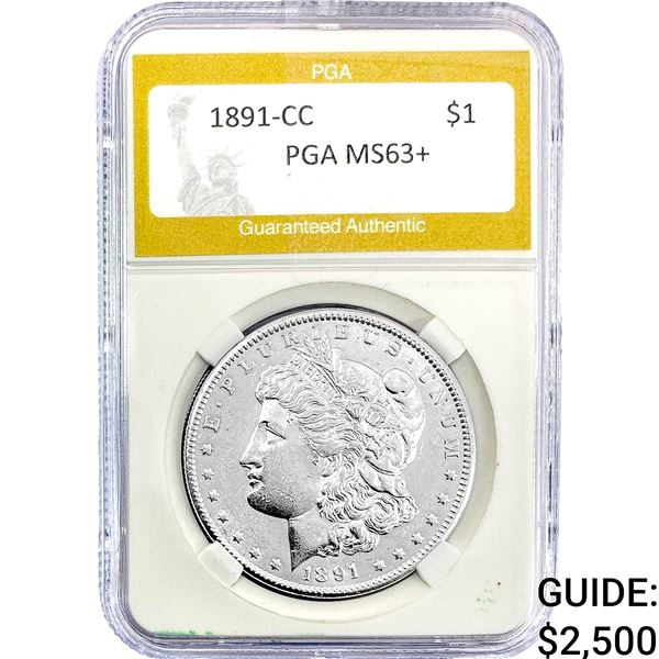 1891-CC Morgan Silver Dollar PGA MS63+