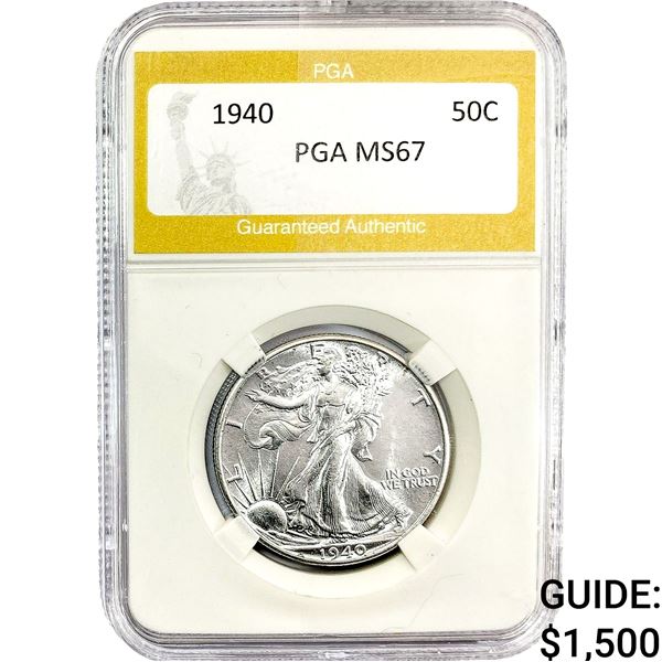 1940 Walking Liberty Half Dollar PGA MS67