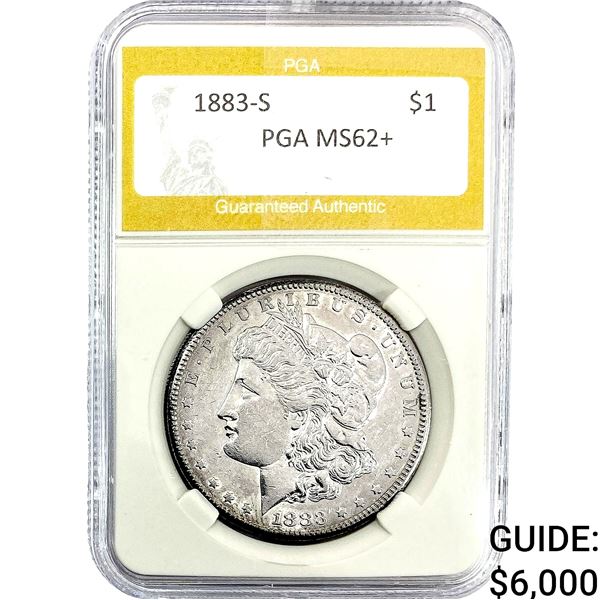 1883-S Morgan Silver Dollar PGA MS62+