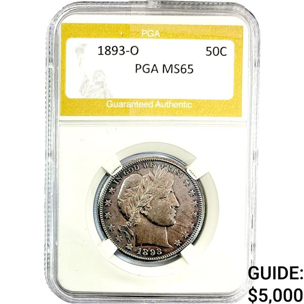 1893-O Barber Half Dollar PGA MS65