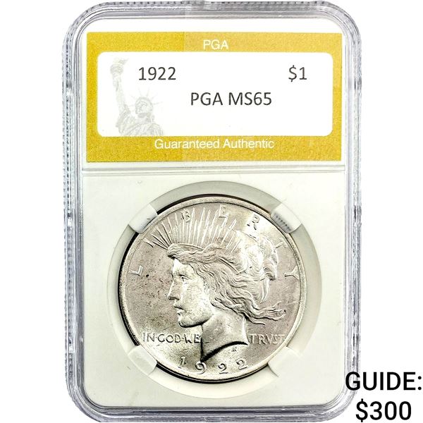 1922 Silver Peace Dollar PGA MS65