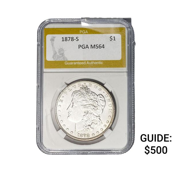 1878-S Morgan Silver Dollar PGA MS64