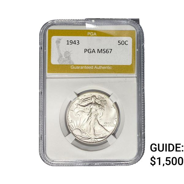1943 Walking Liberty Half Dollar PGA MS67