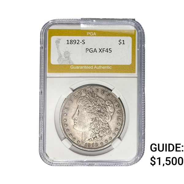 1892-S Morgan Silver Dollar PGA XF45