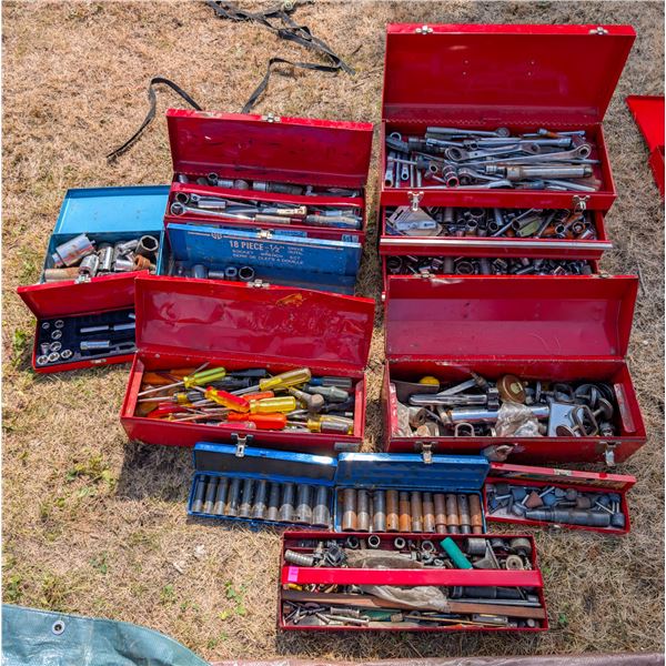 LOT OF ASSORTED TOOLBOXES OF HAND TOOLS INCL: