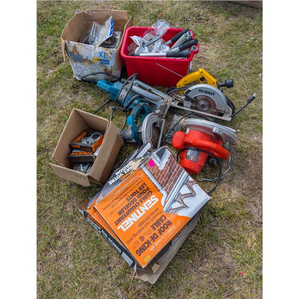 LOT OF ASSORTED TOOLS & HARDWARE