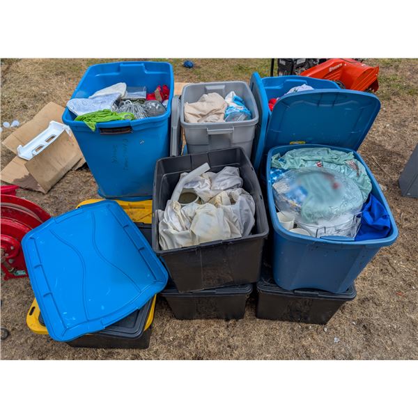 11 TOTE OF ASSORTED HOUSEHOLD ITEMS INCL: KITCHEN,