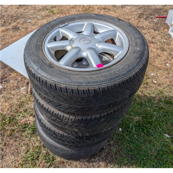 SET OF 4 VOLKSWAGEN 14" RIMS W/ BRIDGESTONE POTENA