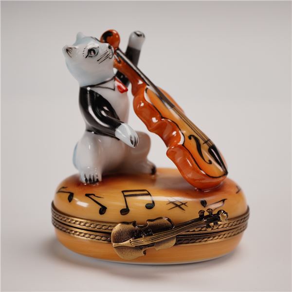Marquis de Pompadour Limoges Box, Cat with Violin