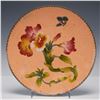 Image 1 : Chinese Enameled Copper Plate with Floral and Butterfly Motif