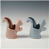 Image 2 : 2pc Niloak Pink and Blue Squirrel Planters