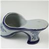 Image 5 : 3pc  Dutch Delftware Pottery, Pitcher, Vase and Slipper