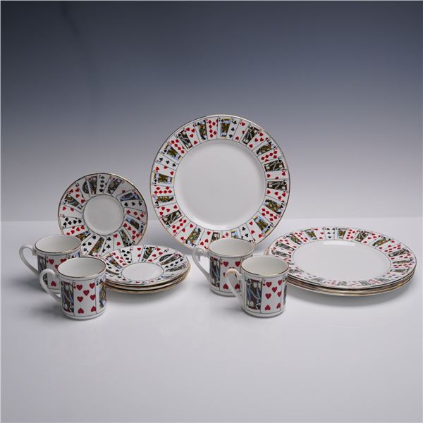 12pc Tiffany & Co, Elizabethan Staffordshire Fine China, Playing Cards