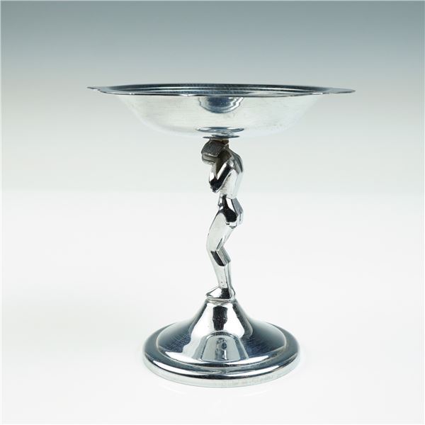 Farberware Chrome Compote with Art Deco Nude Stem