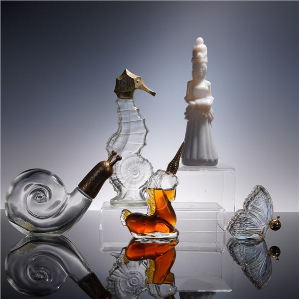 5pc Avon Assorted Glass Perfume Bottles