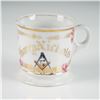Image 1 : D&C Limoges Hand Painted Masonic Shaving Mug with Gilt Name - Henry Nickols