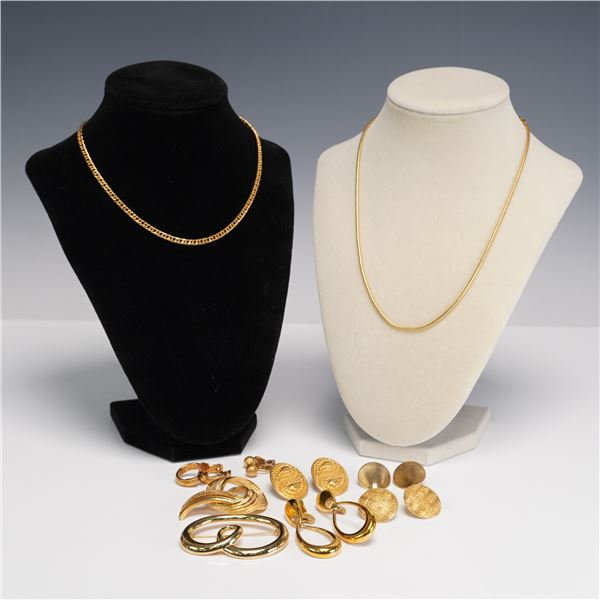 16pc Monet Gold-tone Jewelry Suite Including Necklaces, Earrings & Brooches