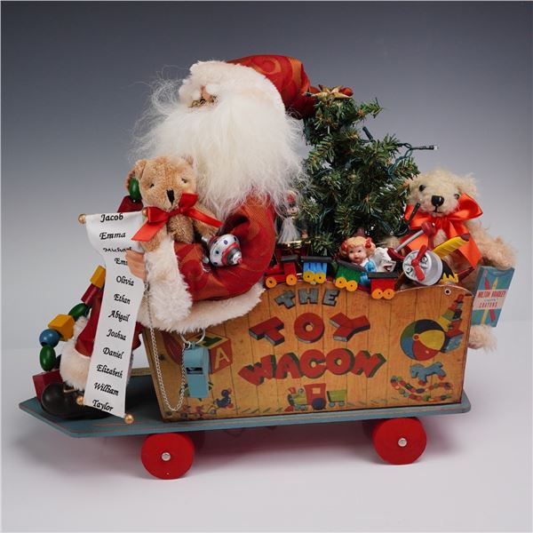 Karen Didion Lighted Santa Claus Toy Wagon Display