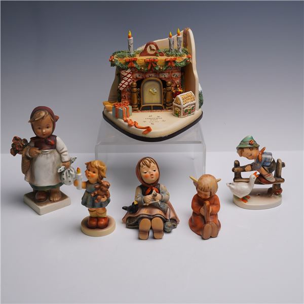 6pc Goebel Hummel Figurines with Musical Christmas Wish