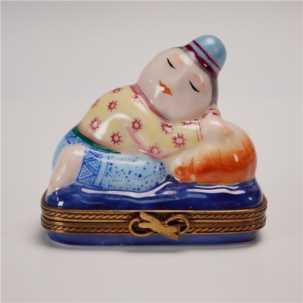 Chamart Limoges France Treasure Box, Sleeping Child