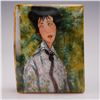 Image 2 : Limoges Miniature Trinket Box, Portrait of a Woman with  Black Tie