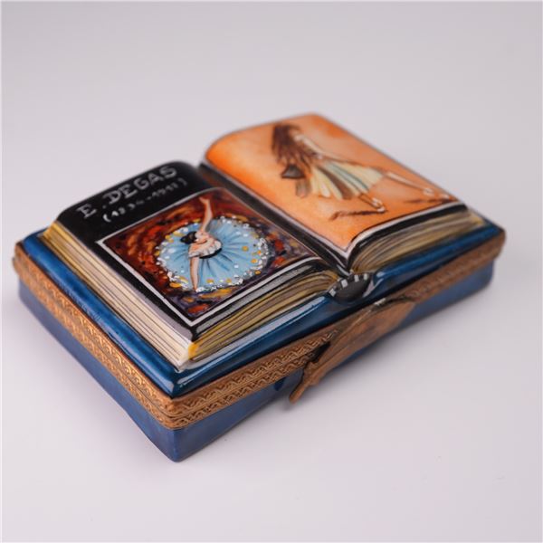 Limoges Porcelain Trinket Box, Degas Art Book