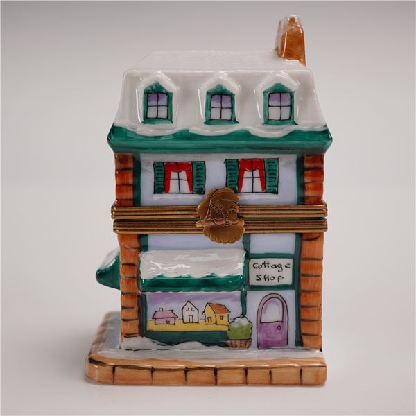 Marquise de Pompadour Limoges Box, Winter Cottage Shop