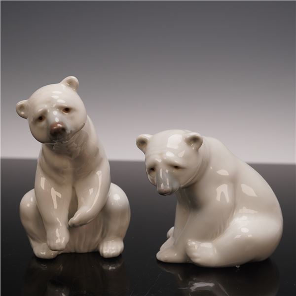 2pc Lladro Porcelain Figurines, Polar Bears