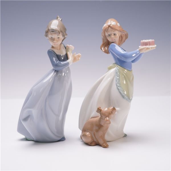2pc Nao By Lladro Porcelain Figurines