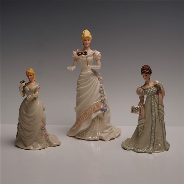 3pc Lenox Porcelain Figurines: Moonlight Waltz, Masquerade Ball & Inviting