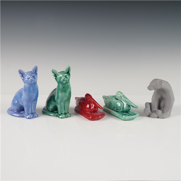 5pc Rookwood Pottery Animal Figurines with Boxes