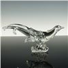Image 2 : Hand-Blown Art Glass Bird Sculpture with Scroll Base